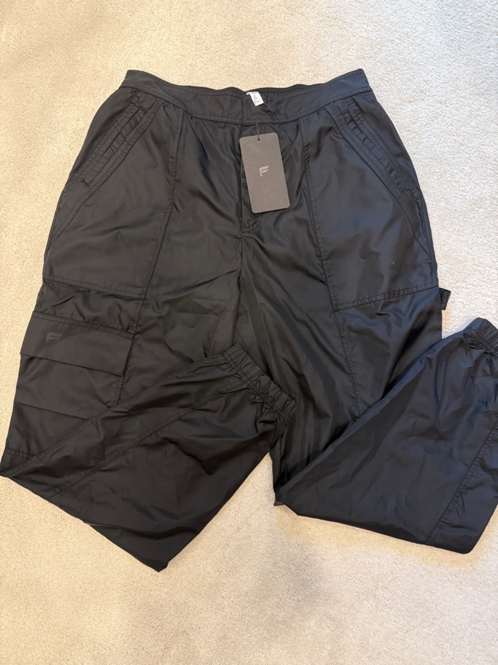 Fabletics Black Women's Cargo Lightweight Track Joggers